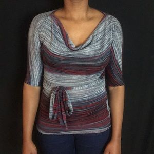 Cowl neck tied top